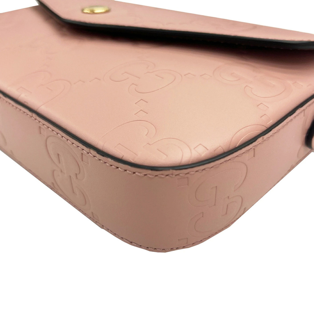 GUCCI Super Shoulder Bag GG Leather Pink Crossbody - Picture 6 of 11